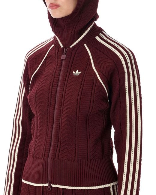 Adidas Originals Red Adidas/Vivid Sst Knitted Track Jacket