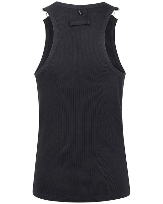 Jean Paul Gaultier Black Tank Top With Overall Engraved