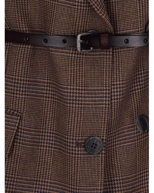 P.A.R.O.S.H. Brown Pattern Viscose Wool Jacket