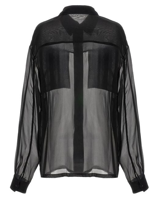 Saint Laurent Black Silk Crepe Muslin Shirt