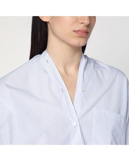 6397 White Checkered Cotton Shirt