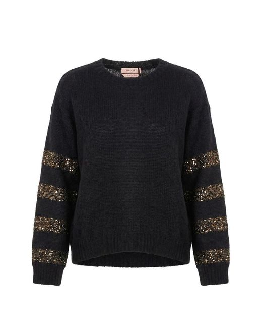 Twinset Black Sandy Wool Sweater