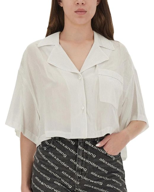T By Alexander Wang White Lyocell Shirts