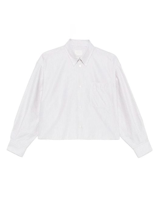 A.P.C. White Camicia Sophia Button-Down A Righe