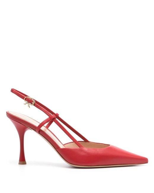 Gianvito Rossi Pink Leather Decolletes Slingback
