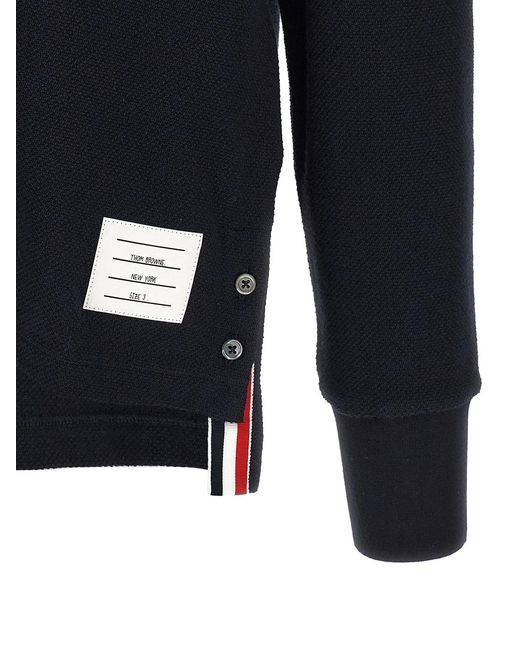 Thom Browne Blue '4 Bar' Polo Shirt for men