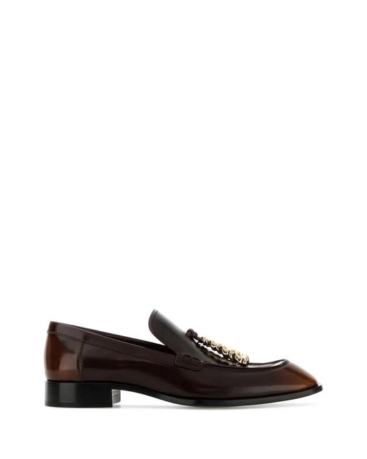 Loewe Brown Chocolate Leather Edge Loafers