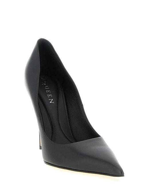 McQueen Black Leather Pumps