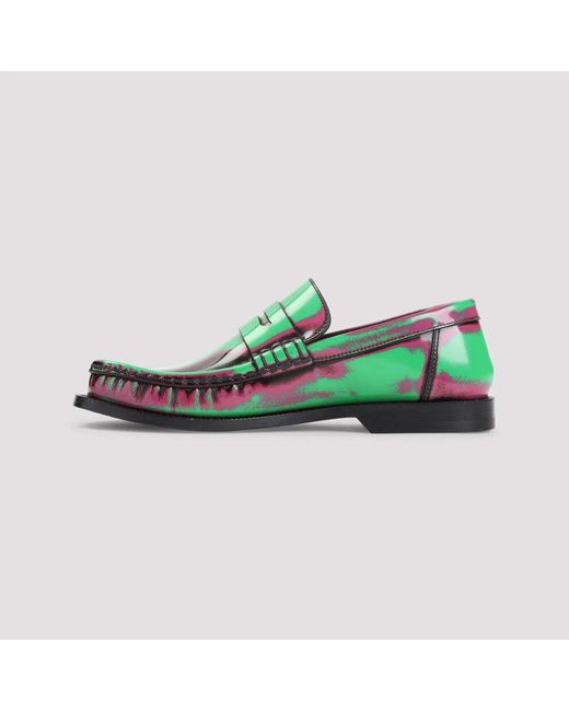 Loewe Green Campo Brushed Loafers