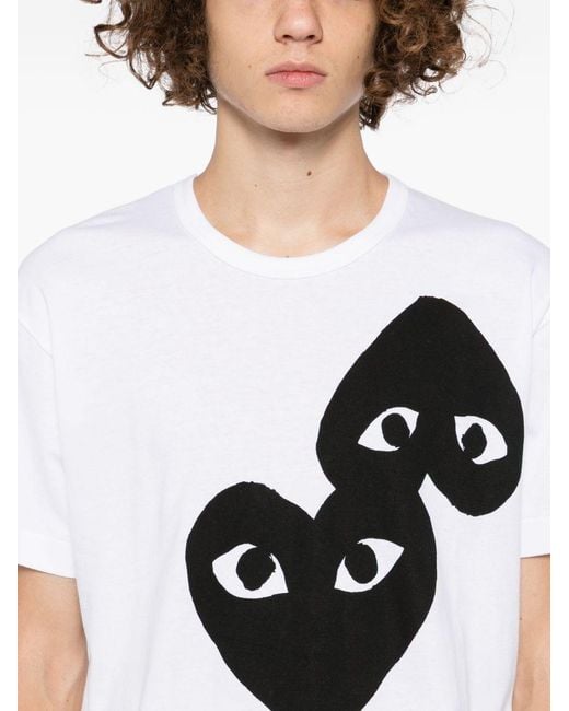 Comme des Garçons White Heart Cotton T-Shirt