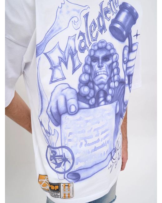 PDF White T-Shirt The Boy Giudice Maledetto for men