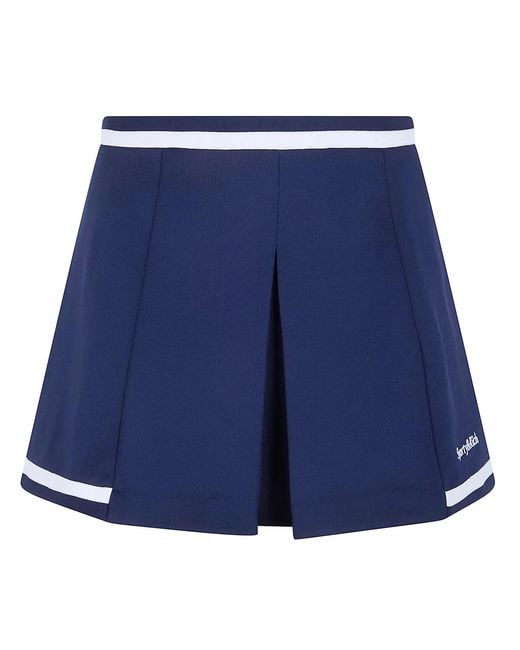 Sporty & Rich Blue Sporty & Rich Serif Logo "Mila" Skirt