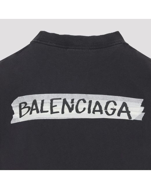 Balenciaga Black Cotton T-Shirts Medium Fit