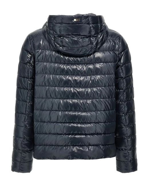 Herno Blue Nylon Short Down Jacket