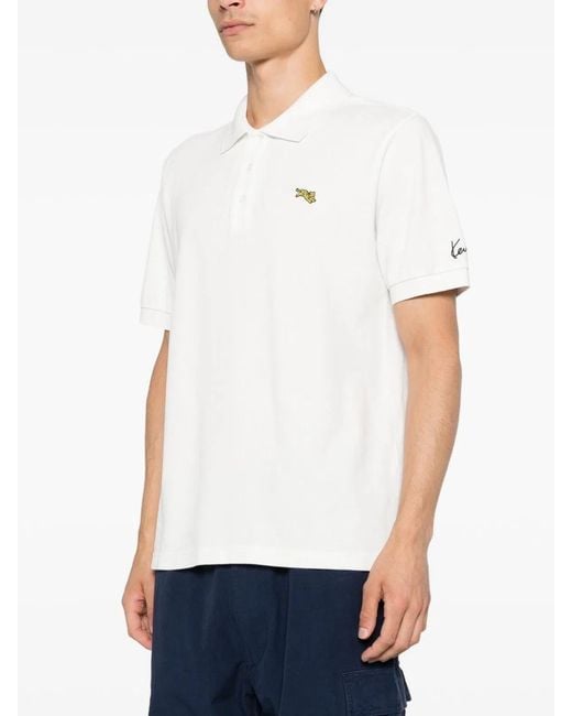 KENZO White Gots Cotton Polo Shirt for men