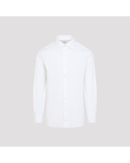 Brioni White Cotton Shirt for men