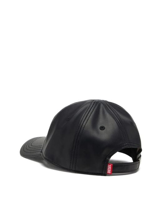 DIESEL Black Embossed Logo Adjustable Hat for men