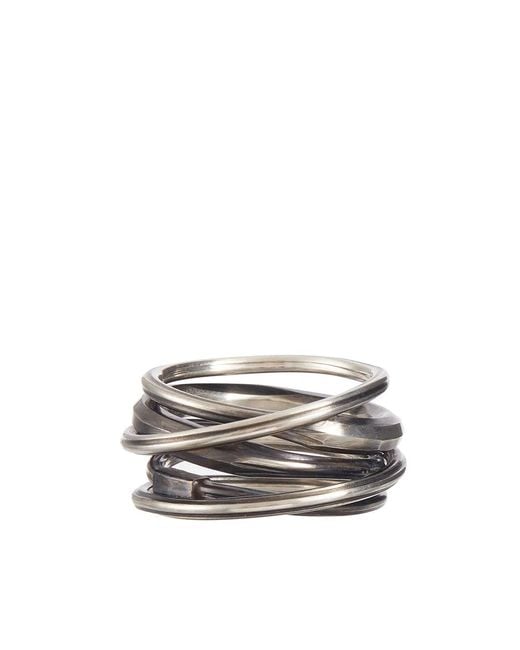 Werkstatt:münchen Gray Wound Track Ring for men