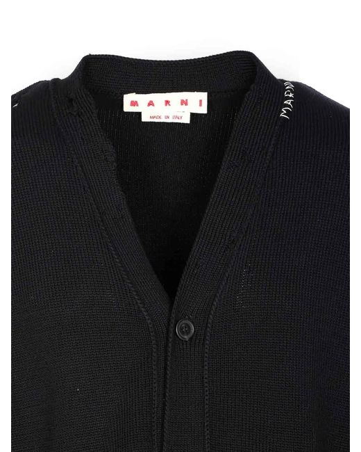 Marni Black Knitted Cardigan With Buttons Closure for men