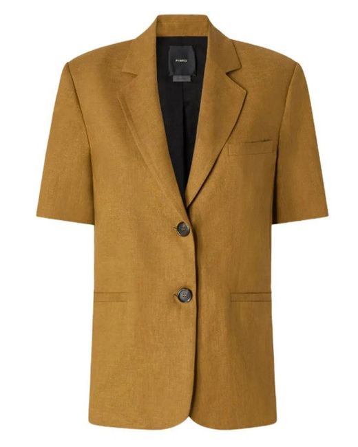 Pinko Yellow Stretch Cotton Jacket