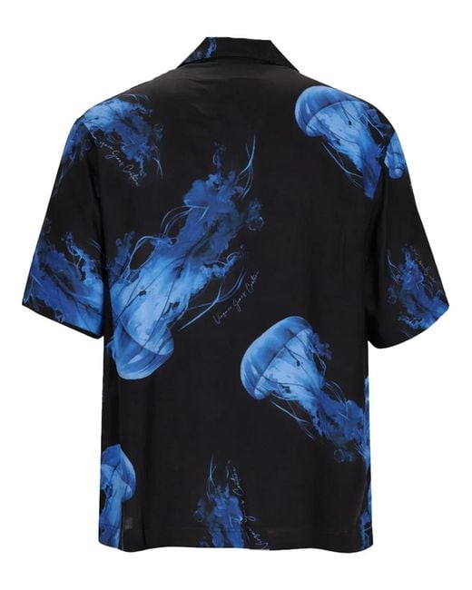 Versace Jeans Couture Blue Camicia Con Stampa for men