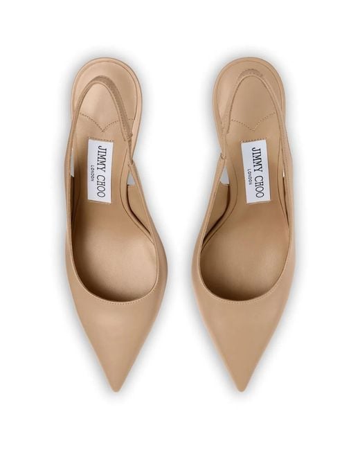 Jimmy Choo Natural Love Sling Back 85 Leather Pumps