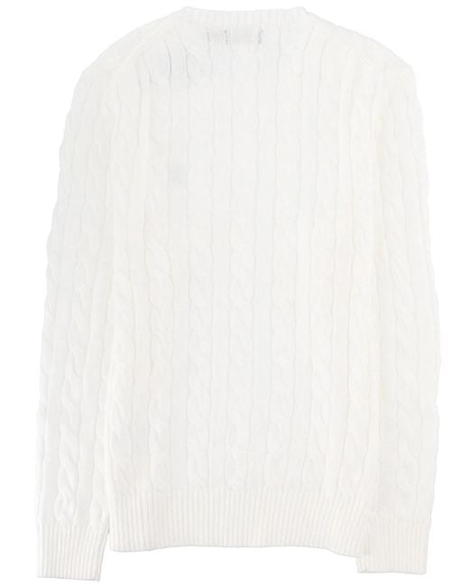 Polo Ralph Lauren White Maglia A Trecce Con Logo for men