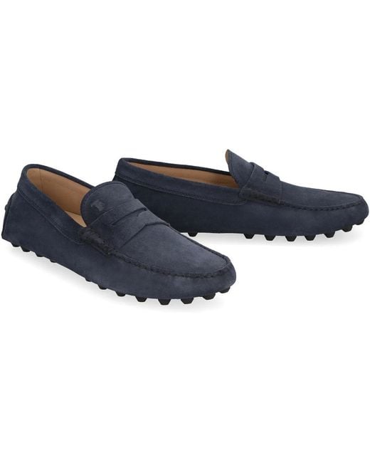 Tod's Blue Suede Moccasin Moccasin for men