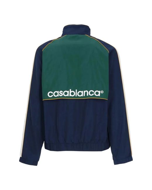 Casablanca Blue Zip-Fastening Logo-Detail Jacket for men