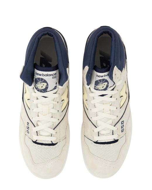 New Balance White Leather And Suede 650 Sneakers