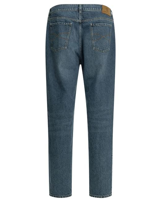 Brunello Cucinelli Blue Straight-Leg Jeans for men