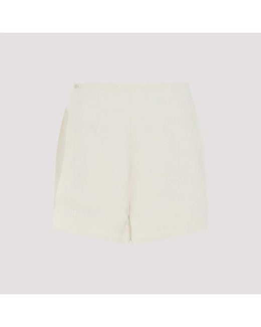 PANGAIA White Bone Linen Summer Linen Wrap Shorts