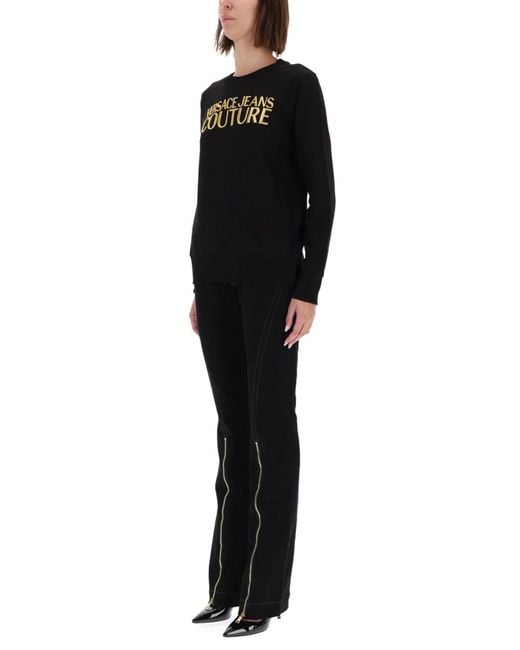 Versace Jeans Couture Black Sweatshirt With Logo
