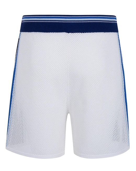 Casablanca Blue Mesh Stripes Shorts for men