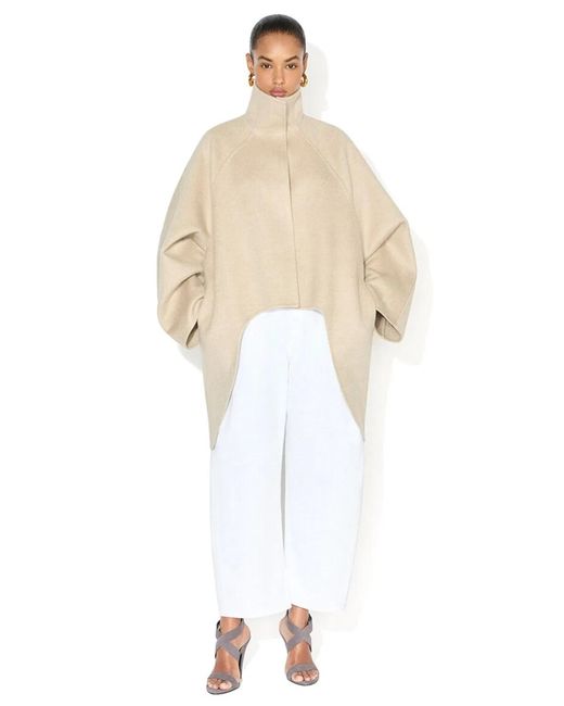 Alaïa Natural Alaia Asymmetric Cashmere Coat