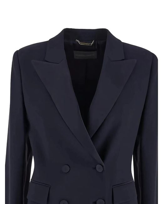 Alberta Ferretti Blue Enver Satin Blazer