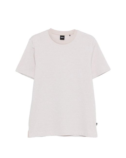 Boss White Cotton T-Shirt for men