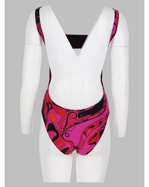 Emilio Pucci Pink Printed One-Piece Swimsuit