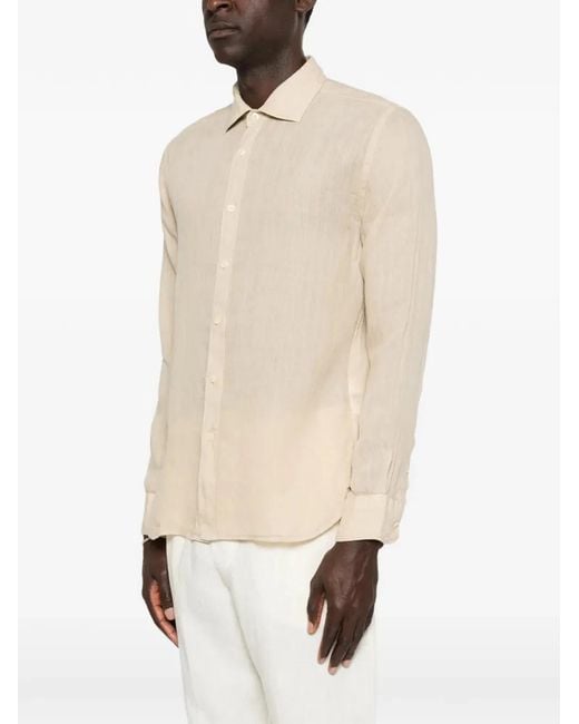 120% Lino Natural Slim Fit Shirt for men