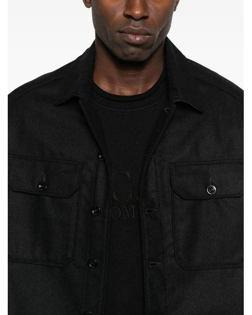 C P Company Black Double Shirt for men