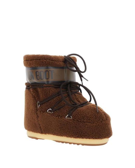 Moon Boot Brown Drawstring Low Boots