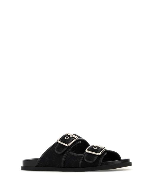 Gucci Black Gg Fabric Slippers for men