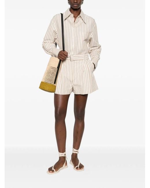 IRO White Azaloa Striped Cotton Blouse