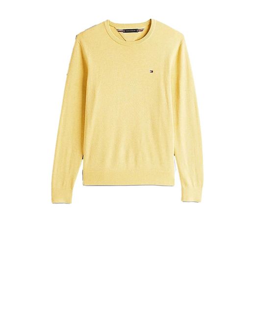 Tommy Hilfiger Yellow Embroidered Logo Pullover for men