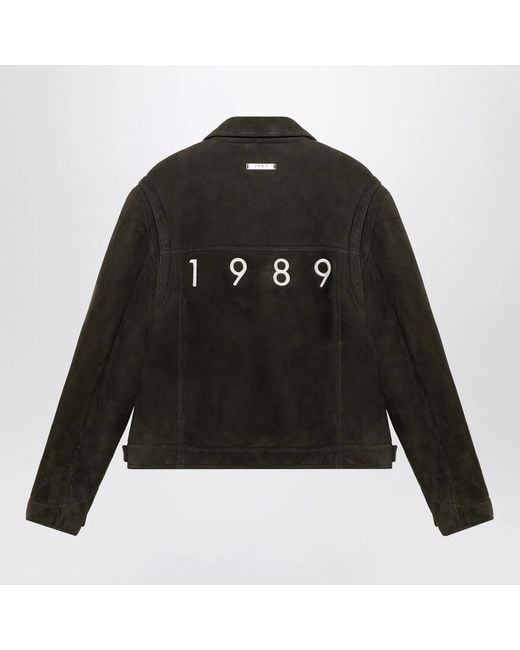 1989 STUDIO Black Dark Shearling Jacket for men