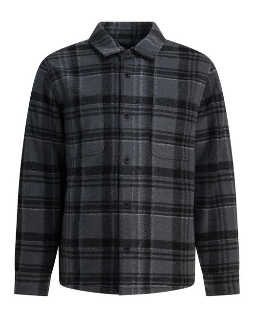 Vince Black Check Overshirt Jacket for men