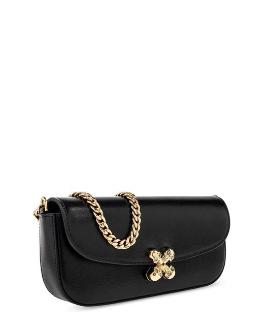 McQueen Black Calf Skin Crossbody Bags