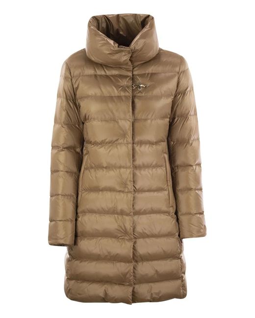 Fay Natural Long Down Jacket With Hook