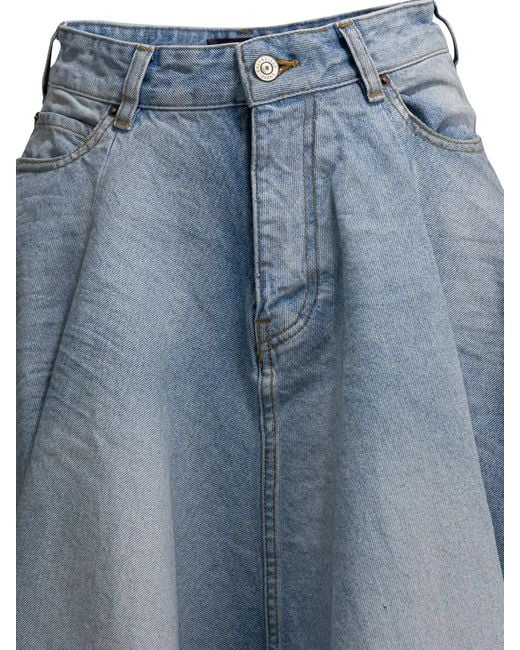 Balenciaga Blue "Godet" Long Skirt
