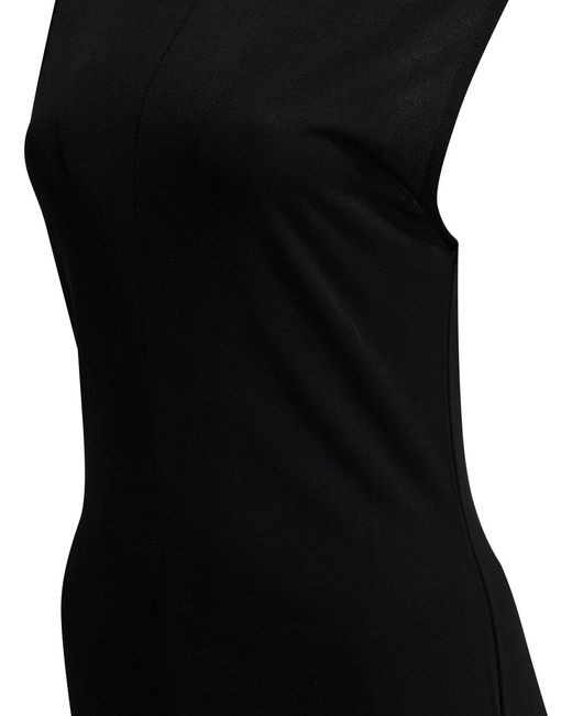 AMI Black Long Sheath Dress
